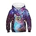 Produktbild Amphia - (7T-13T Langes Sweatshirt für Kinder - Große Sport-Baseballbekleidung - Teen Kids Mädchen Junge Katze Fleece Print Cartoon Sweatshirt Tasche Pullover Hoodie(Mehrfarbig,M)