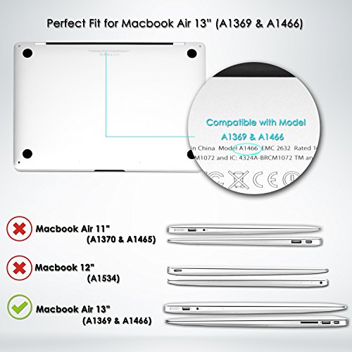 TOP CASE - 2 in 1 Bundle Deal Floral Pattern Rubberized Hard Case + Keyboard Cover for MacBook Air 13