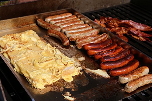 Grillplatte / Grillblech / Plancha | Edelstahl | Massiv (Groß – 40 x 30cm) - 4