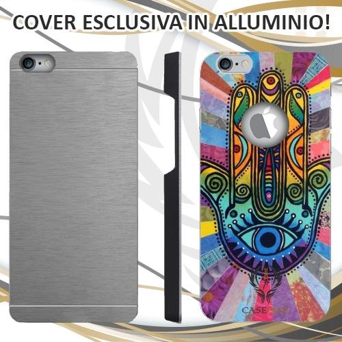 CUSTODIA COVER CASE MANO FATIMA COLOR PER IPHONE 6 6S IN ALLUMINIO