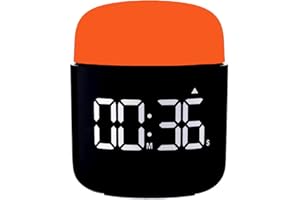 LINDAHOME Table Timer Stopwatch, Large Led Display, Simple Manual Rotation Count Down & Up, Adjustable Volume & Brightness, Easy for Kids, Vintage No Ticking Time Management Clock, Loud Alarm or Silent (Orange)