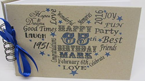 PERSONALISED TYPOGRAPHY ANY AGE BIRTHDAY GUEST BOOK/MEMORY BOOK/SCRAPBOOK
