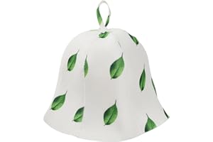 AOMHREK Sombrero de Sauna, Resistencia a Altas Temperaturas, Absorción de Agua y Aislamiento Térmico, Pelo para Sauna Cubierta para Cabeza (Hojas, Talla única)