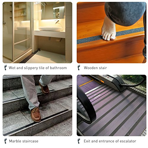 BESTOMZ 15CM x 5M Anti-Rutsch Band Aufkleber für Treppen Belag Streifen (schwarz) - 5
