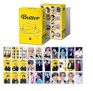 Blue Aura BTS Photocard Merchandise - Gift Collection, Wall Decor, Birthday Decoration Items Bangtan Boys Merch Jimin V Namjoon Jungkook Jin Suga Jhope & Ot7 Lomo Cards - 30 Premium Lomocards