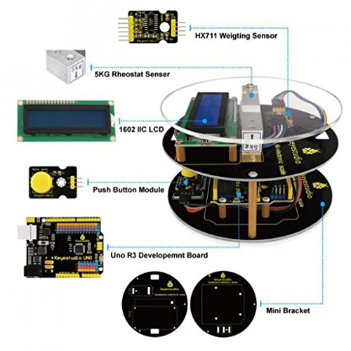 MagiDeal Paketwaage diy Set – Küchenwaagen Starter Kit – Digitalwaage Starter – Industriewaage für Arduino Uno - 4