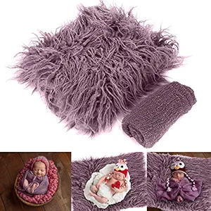 Yinuoday 2PCS Newborn Baby Photography Props DIY Newborn Wraps Photography Mat Blanket for Baby Boys and Girls