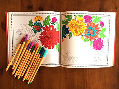 Stabilo KREATIVE AUSZEIT Erwachsenen-Malbuch (78 filigrane Motive, inklusive point 88 Fineliner) 15er Pack - 3
