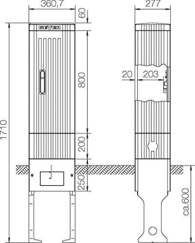 Preisvergleich Produktbild ABN Anschlusssäule SL172 FB1 BH5 Leergehäuse 4015153173736
