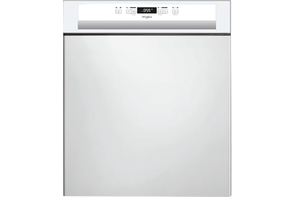 Lave vaisselle encastrable 60 cm Whirlpool WBC3C26 - Lave vaisselle integrable Bandeau blanc - Classe énergétique A++ / Affichage temps restant - Départ différé