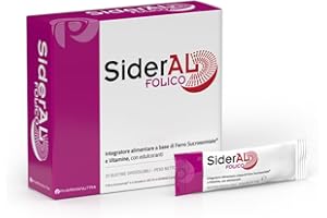 PHARMANUTRA SiderAL Folico Integr. Alimentare a base di Ferro Sucrosomiale®, Acido folico Quatrefolic®, Vitam. B12, D, C, per Donne, Gravidenza, Allattamento, Ciclo mestruale, 20 bust. Orosolubili