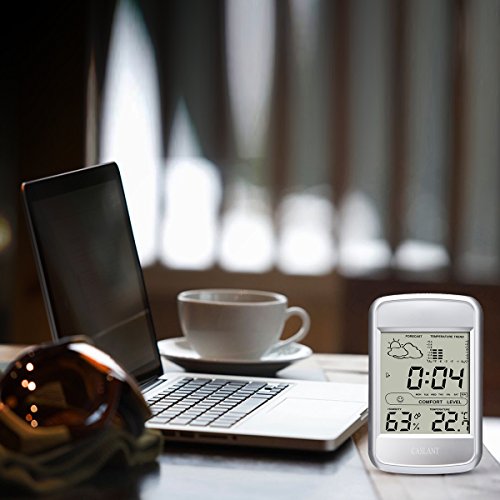 Hygrometer / Thermometer Digital, Monitor-Innenluftfeuchtigkeit, Digital Thermo-hygrometer, nach Hause Wetterstation mit LCD-Anzeige, Wecker, Uhrzeit, Kalender. - 5