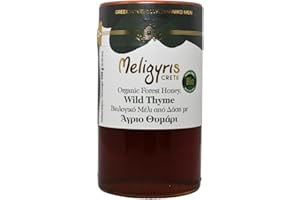 Meligyris-Miel de Forêt Bio Grec au Thym Sauvage – 100% Naturel, Brut & Non Filtré – Miel Artisanal Bio de Crète, 450g