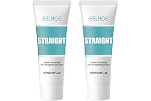 FGAITH Eelhoe Keratin Correcting Hair Straightening Cream, Eelhoe Protein Hair Straightening Cream, Eelhoe Silk & Gloss Hair Straightening Cream, for Curly Hair (2pcs)