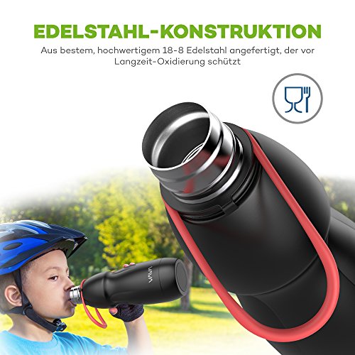 Thermosflasche 500 ML VAVA Isolierflasche Vakuumisolierte Edelstahl Wasserflasche Hält 95°C Heiße Getränke für 24 Stunden Warm (18-8 Edelstahl, Silikonabdichtung, Antirutsch-Mattierung, Gummiring) - 3