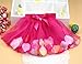 WangsCanis Baby Tutu Skirt Birthday Gift Photo Prop Colorful Flower Dress,Rose Red 4 Year