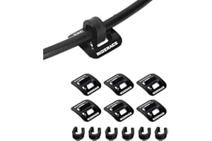 HOUSON 6-Pack Aluminum Bicycle Cable Holders | Adhesive Film & Plastic Clips | for Brake & Shift Cables | Universal for MTB/Road Bikes