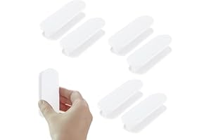 KARELLS Pomos Para Puerta De Balcón, Manija de Puerta Autoadhesiva, 6 Piezas Tirador Autoadhesivo, Mango De Puerta, Tiradores Para Puerta Y Ventana, Para Ventanas, Puertas De Cristal, Cajones, Blanco