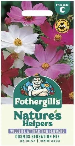 Fothergill's Cosmos Sensation Mixed Flower Seeds, 200 Seeds, Sow: Feb-May, Pink/White