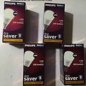Philips Base B22 2.7-Watt LED Bulb (Pack of 4, Warm White)