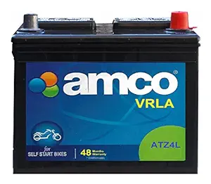 Amco ATZ4L ATZ-VRLA 4 Amps Battery for 2 Wheelers (Black)