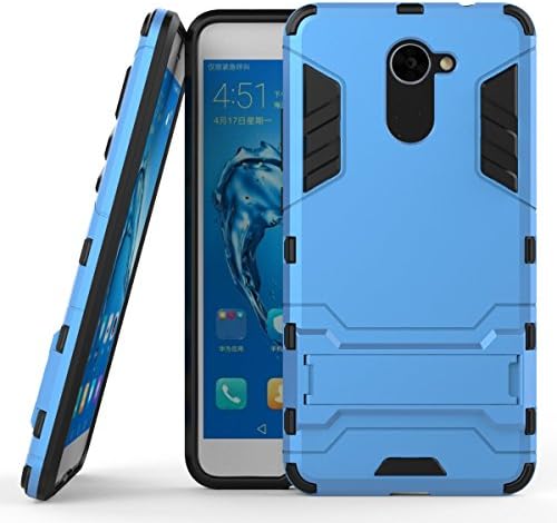 Huawei Y7 Case,SMTR Built-in Kickstand Hybrid Armor Case Detachable 2 in 1 Shockproof Tough Rugged Dual-Layer Case Cover for Huawei Y7 - blue