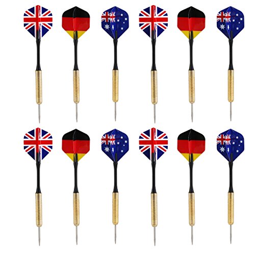 Preisvergleich Produktbild Leorx 12 Packungen Steel Dart, Nationalflagge Flüge Stahl Darts