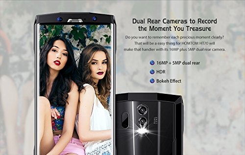 HOMTOM HT70 - Smartphone Android 7.0 4G da 6.0 pollici (rapporto 18: 9), batteria da 10000 mAh Â  ricarica rapida, Octa Core da 1,5 GHz 4 GB + 64 GB, fotocamera tripla, OTG tipo-C - Argento