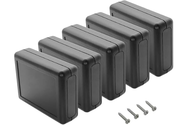 LeMotech 5 Pieces ABS Plastic Electrical Project Case Power Junction Box, Project Box Black 3.5 x 2.8 x 1.1 inch (90 x 70 x 28 mm)