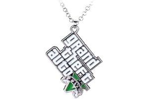 VNEWSCHI Classic Game GTA Necklace Grand Theft Auto Five V Logo White Enamel Pendant Necklace For Women And Men Cool Jewelry Gifts