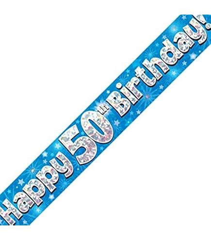 Striscione Compleanno Happy 50th Birthday OakTree Ltd, 9 Metri, Rosa Con Effetto Foil