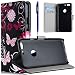 Produktbild Google Pixel Hülle, Yokata Vintage PU Lederhülle Flip Case mit Gemalt Motif mit Standfunktion Kredit Kartenfächer Brieftasche Magnet Cover + 1*Stylus Pen - Schmetterling und Blumen