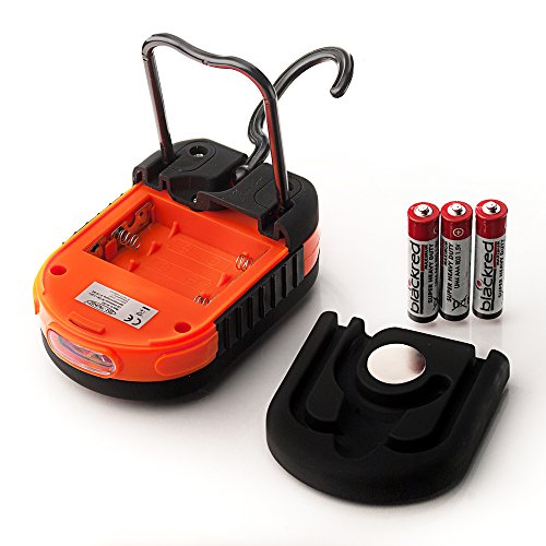 LED Lampe 3W COB + 3LEDs Arbeitslampe Magnet Handleuchte Werkstattlampe Taschenlampe Haken inkl. Batterien - 3