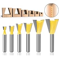 WSOOX Set 5 Frese A Coda Di Rondine - Per Legno Con Codolo 8mm