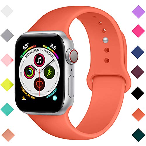 VODKER Compatible con para Apple Watch Correas 42mm 44mm 38mm 40mm Silicona Suave Reemplazo Sport Banda Compatible con para iWatch Serie 4 3 2 1