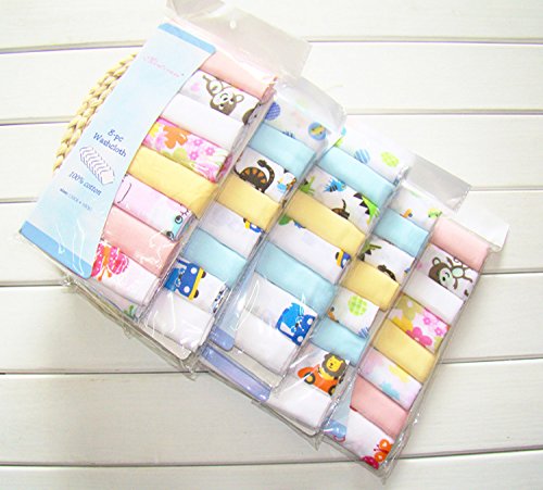 Lvge Baby Girls Cotton Gauze Cloth Washing Bath Shower Feeding Wipe Towel Pack of 8