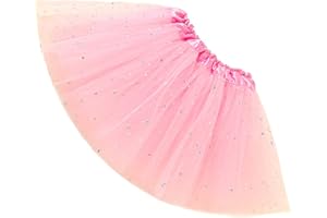 Ugitopi - Gonna tutù da Bambina, con Paillettes Luccicanti, in Tulle, a Strati