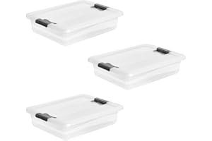 keeeper cornelia 3x Aufbewahrungsbox mit Deckel und Schiebeverschluss, 39,5 x 29,5 x 9,5 cm, 7 l, Transparent