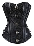 vollbrust corsage brokat Punk Moulin Showgirl Korsett Gothic Schwarz Braun