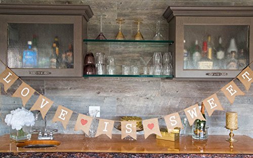 Hochzeit Deko Dekoration – Junggesellinnenabschied – „Love is Sweet“ Banner Girlande - 2
