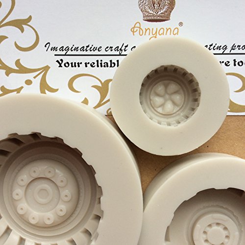 anyana 3D Auto Fahrzeug Reifen Silikon-Form Motorrad Schokolade Fondant Cake Topper Formen - 8
