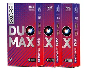 Skore Duo Max - Premium Condoms with Disposal Pouches - 3 Packs (10 pieces per pack)