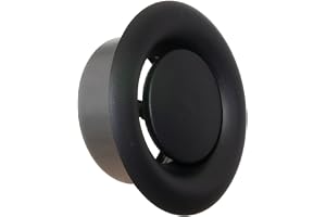 TURvent Frånluftsdon 100 mm i Metall – Justerbart Ventilationsdon för Frånluft – Ventil för Vägg och Tak – Svart/antracit Pul
