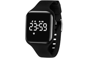 aswan watch Montre Digitale Enfant avec Chronomètre, Eclairage, Alarme, Date,Podomètres Marche Non Connecté-Montres Sport pour Fille Garcon avec Bracelet en Silicone