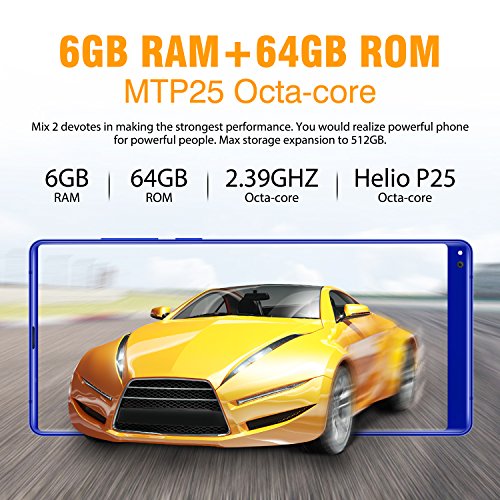 OUKITEL MIX 2 5.99 pollici (rapporto 18: 9) Android 4G Batteria 4080mAh Smartphone Octa Core 2.39GHz 6GB RAM 64GB ROM, 21MP+2MP Samsung Telecamere + 13MP Fotocamere Frontali Cellulari e Smartphone-blu
