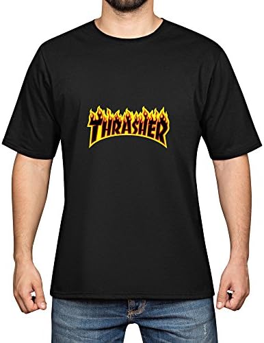 Yingyan Thrasher Men's Cotton Funny Cool T-Shirts Short Sleeve Tops Tee Size XXL