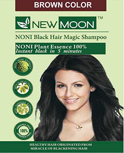 NEW MOON Noni shampoo color (15 ml X 20 pcs ) Brown Color RS.1499 (40.00% Off) - Amazon