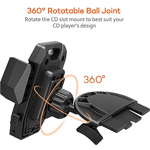 TaoTronics Supporto da auto per Smartphone, con Clip/cuscinetto, in Silicone e pulsante di rilascio per la mano