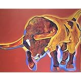 Unikat Exklusive-ART Malerei Bild öl abstrakt handmade original painting acryl modern XXL Titel: Stier (80 cm x 100 cm)