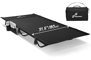 Sportneer Fältsäng, hopfällbar säng, campingsäng, 70/80 cm ultratunn fältsäng, XXL, campingsäng, vikbar, lätt upp till 150 kg